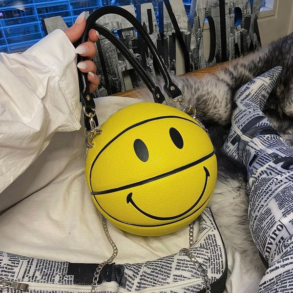 SMILE YELLOW BASKET BAG